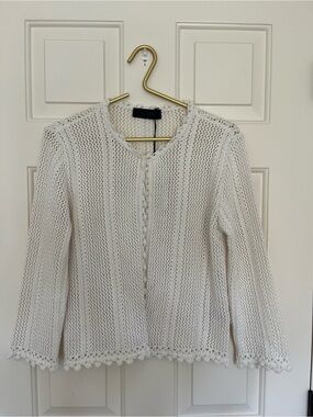 Zara Pointelle Knit Cardigan Size M